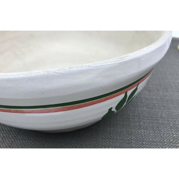 Vintage Lee’s Pottery Hand Painted Floral Fruit Bowl Planter Cream 8.5in x 3in - Picture 6 of 12